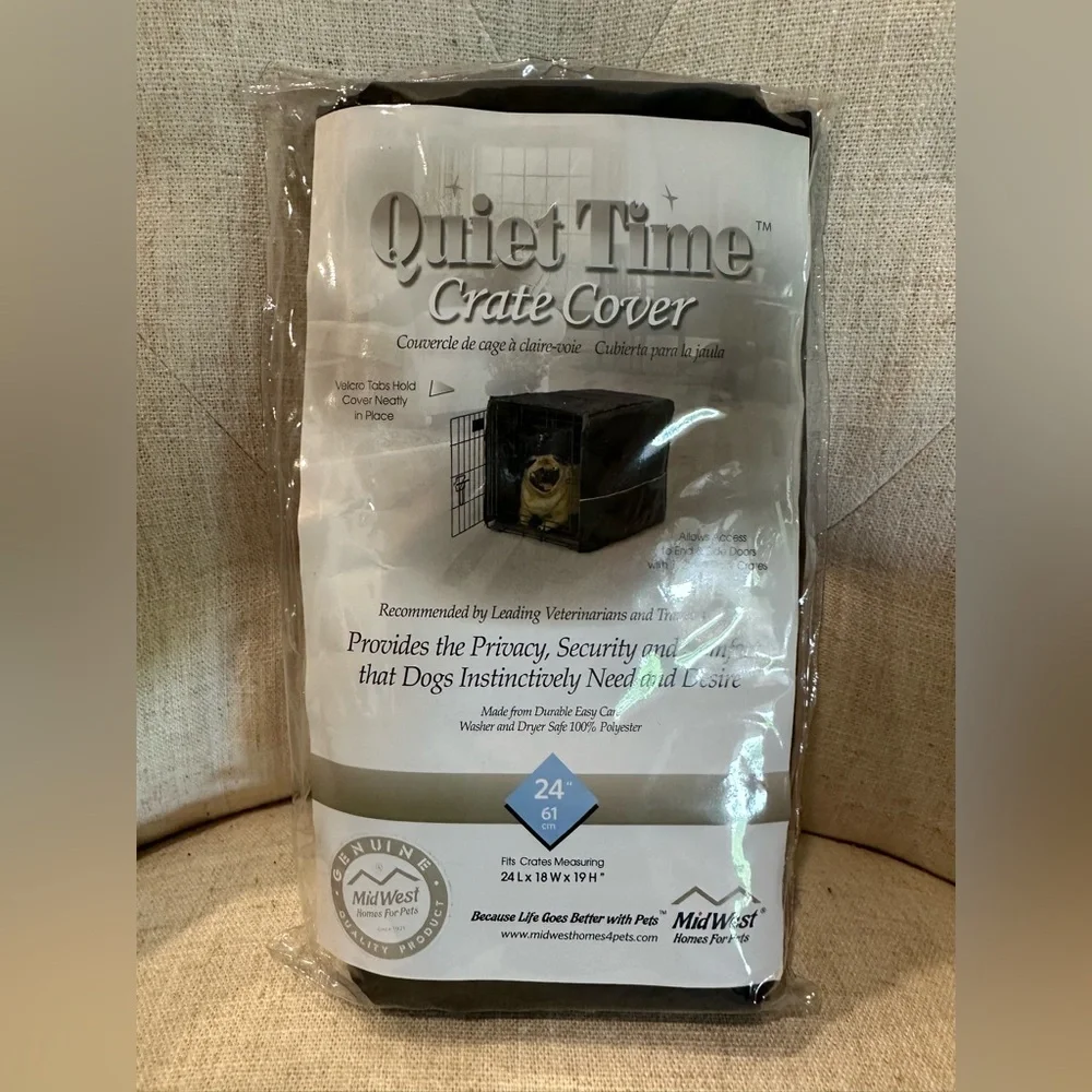 Midwest Quiet Time Pet Crate Cover Black 24L